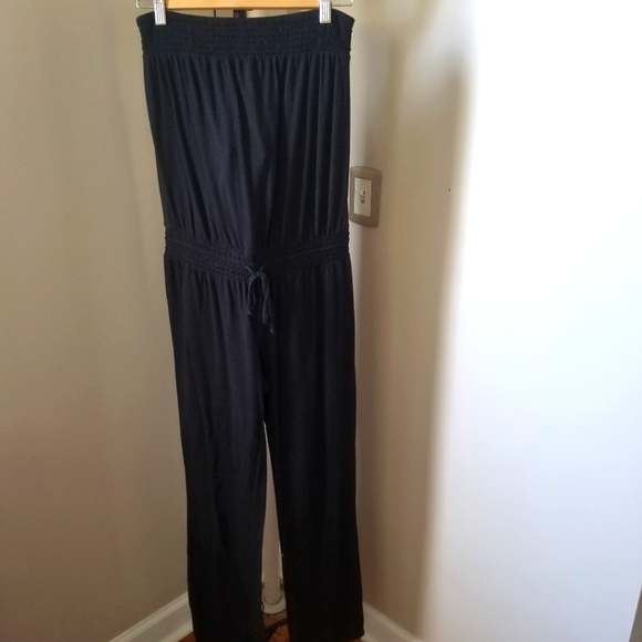Express Women's Jumpsuit Black Wait Drawstring Sleeveless Size XS fits like S/M - Picture 1 of 2